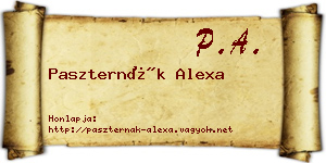 Paszternák Alexa névjegykártya